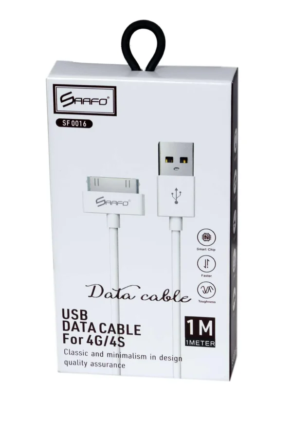 SAAFO USB DATA CABLE FOR 4G/4S - 1 METER - SF0016