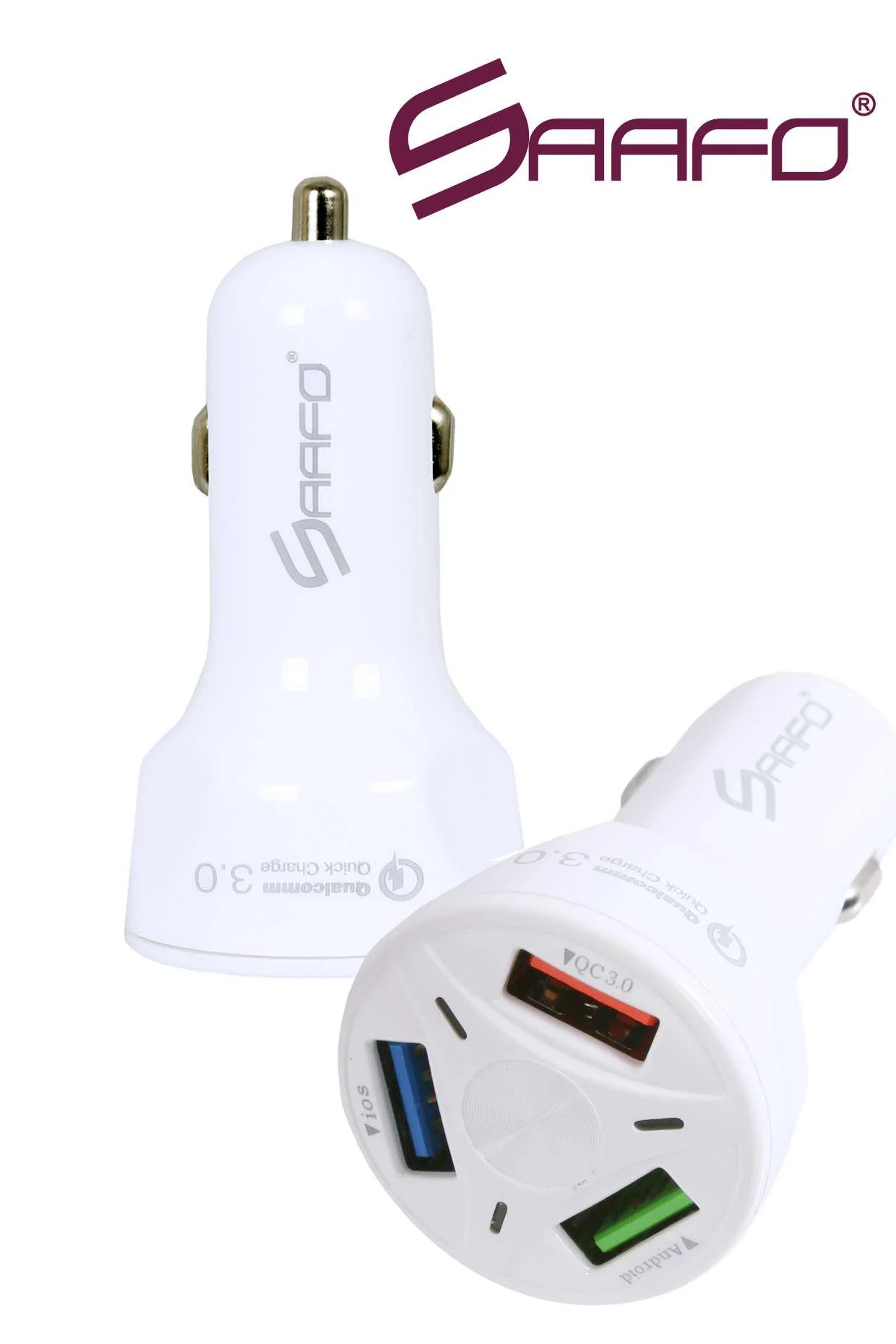 SAAFO Car Charger for Android / IOS with USB for Lightning Cable - SF0061 - Image 2