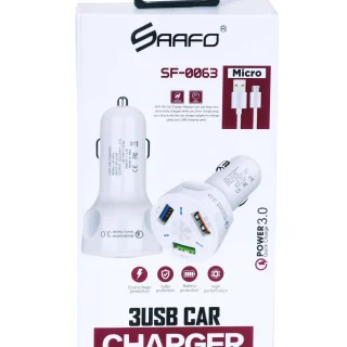 SAAFO 3 USB CAR CHARGER (MICRO) QUICK CHARGE 3.0 - SF0063