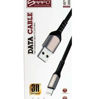 SAAFO DATA CABLE - USB 2.0 TO LIGHTNING - 3A OUTPUT - 1 METER - SF0064