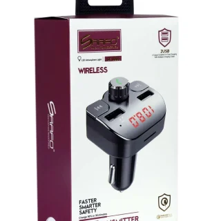 SAAFO WIRELESS FM TRANSMITTER WITH DUAL USB SLOTS - QUICH CHARGE 3.0 - SF0095