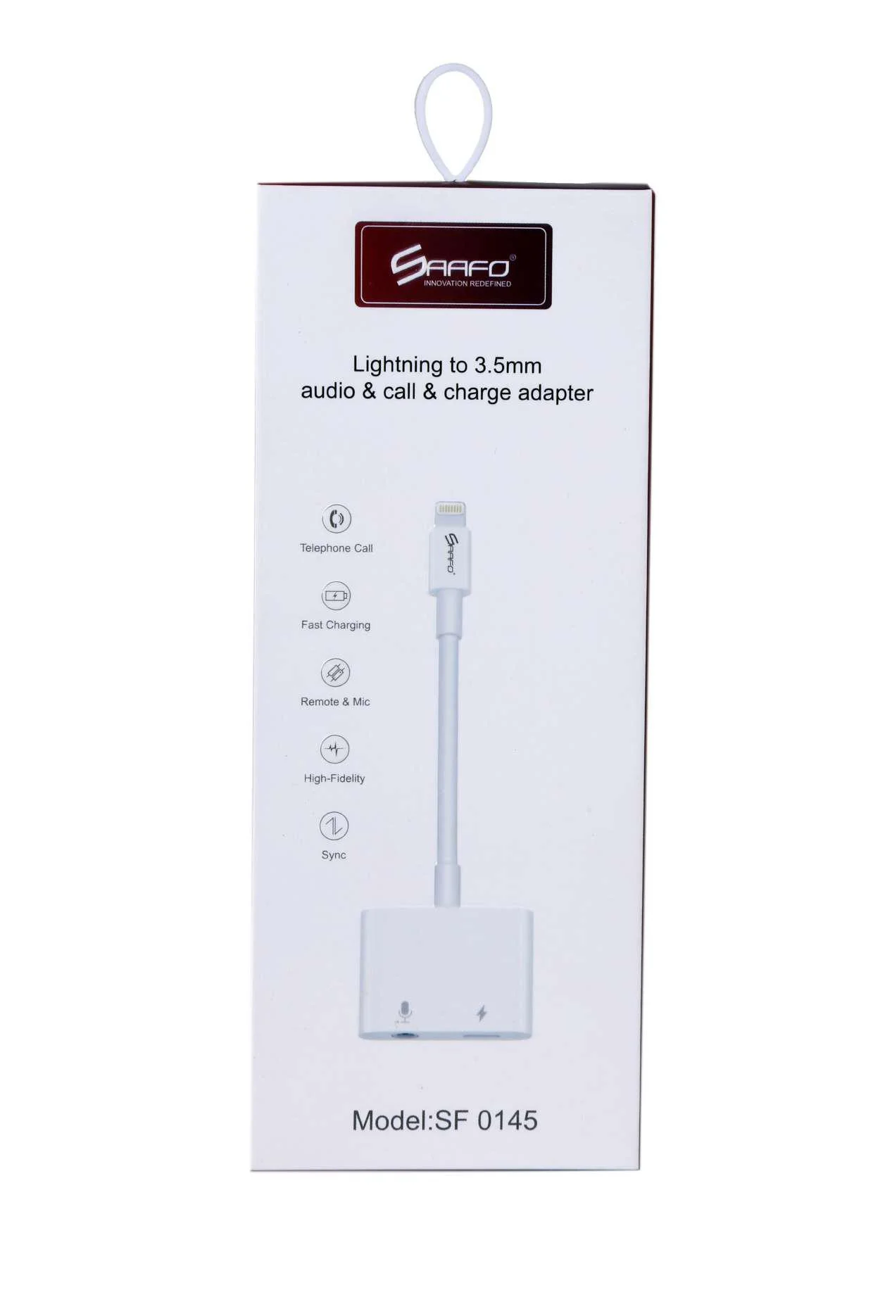 SAAFO LIGHTNING TO 3.5MM ADAPTER (AUDIO / CALL / FAST CHARGE) - SF0145