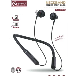 SAAFO WIRELESS NECKBAND STEREO EARPHONES WITH BUILT-IN MIC - SF0470